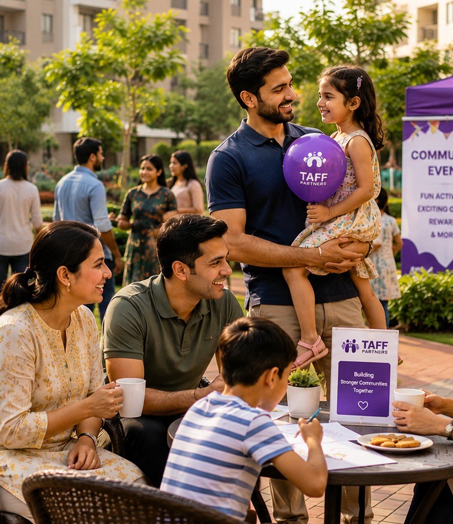 Resident family at a TAFF community event